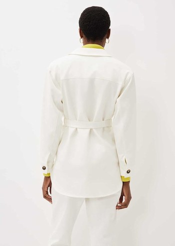 Phase Eight Ivie Belted Shacket Jackets White Australia | IX3271605